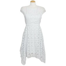 FREE PEOPLE Blue Just Like Honey Floral Lace Sleeveless Handkerchief Dress 10