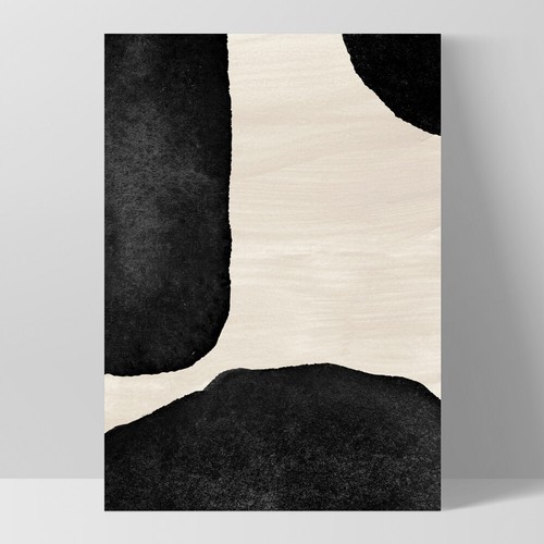 Abstract Organic Shapes in Black Neutral Art Print. Mid Century Poster | ABA-61 - Picture 6 of 10