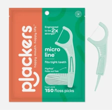 NIP Plackers Micro Line Dental Floss Picks, Fold-Out FlipPick, 150 Count