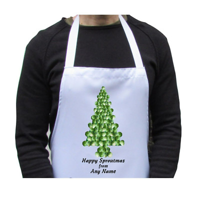 Personalisierte Schürze, Sprossenstil Weihnachtsbaum weiß Erwachsene Spaß Geschenk Weihnachten