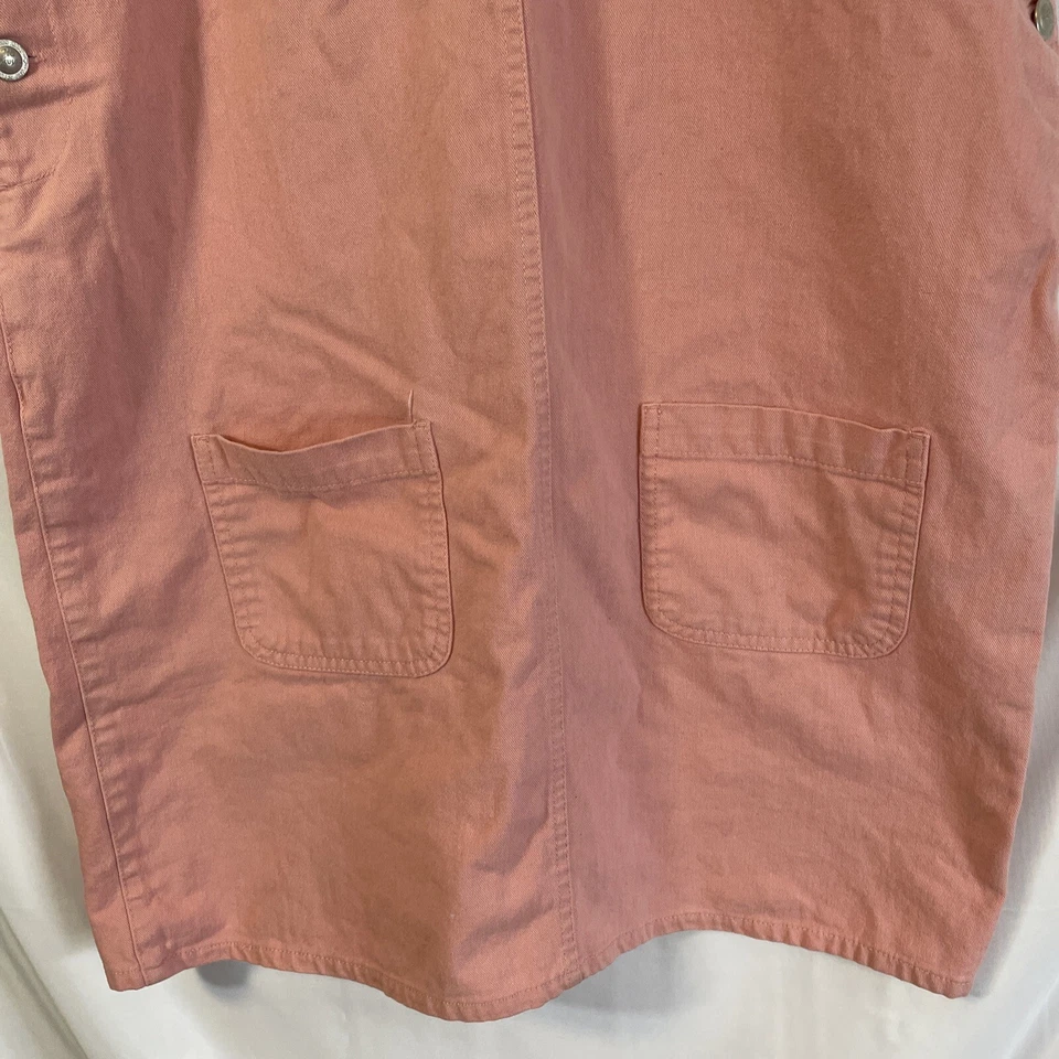 No Excuses Overalls Skirt Womens Medium Denim Jean pink vtg Carpenter - Image 2 of 4