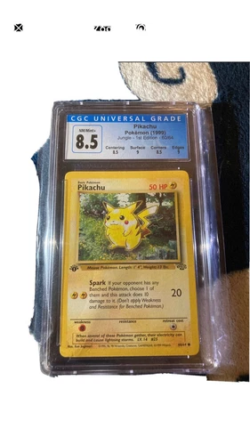 1999 Pokemon Jungle 1st Edition NON-HOLO - Pikachu - 60/64 CGC 8.5 NM / Mint+