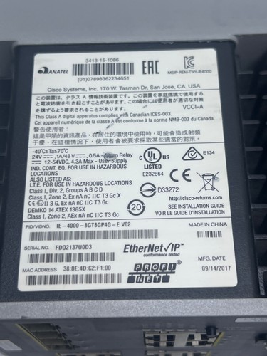 Cisco IE-4000-8GT8GP4G-E V02 20 Port Industrial Ethernet Switch - 第 5/6 張圖片