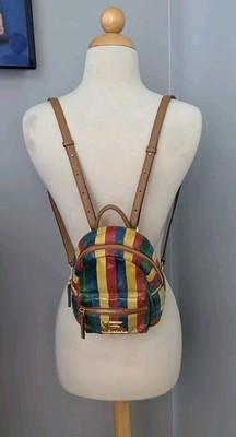 mcm purse mini backpack leather eel multicolor stripes original retail $1,400