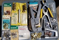 Vtg Prym Dritz Tapex Holiday Grommet Plier Snap Fasteners Eyelets Tool Kit Lot