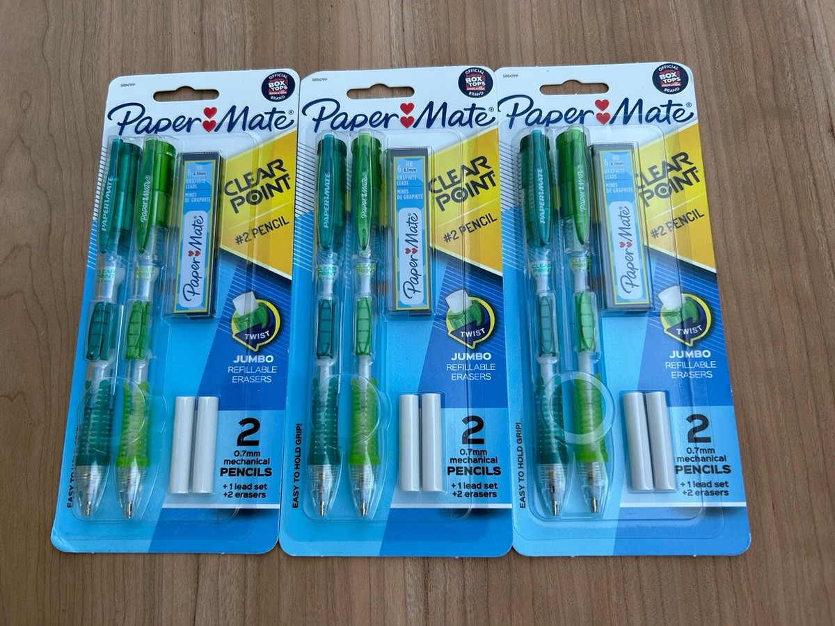 3-Paper Mate Clear Point Mechanical Pencil Starter Set Teal
