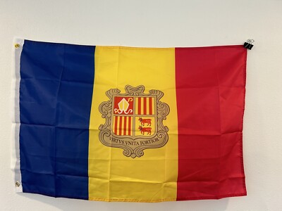 Andorra Flag  2 x 3 Feet 100D Polyester Flag Banner 3