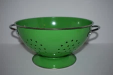 BRIGHT SPRING/LIME GREEN COLANDER - METAL COATED W/CHROME TRIM - FLOWERS.COM