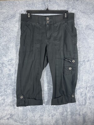 Lee Natural Fit Just Below The Waist Women's Size 8 Black Pants Elastic Waist