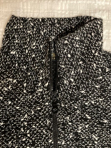 PICADILLY Fashions Vest Women's Medium Woven Black & White Knit Acrylic Full Zip - Picture 5 of 11
