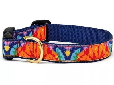 Up Country Dog Collar, Feeling Groovy, Adjustable Made In USA, XS S M L XL XXL