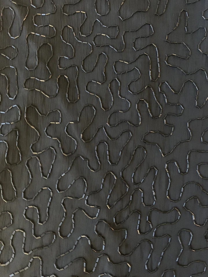 VINTAGE 80s 90s SEQUIN LITTLE BLACK DRESS SZ 6 SILK MARDI GRAS MUTI COLOR FORMAL - Image 2 of 4