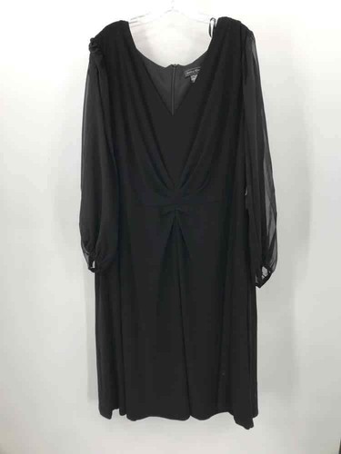 Gebrauchtes Midi-Langarmkleid Jessica Howard schwarz Größe 24 W