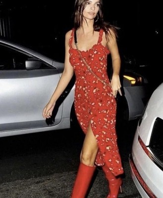 Realisation Par Dress Juliet Size Medium Midi Slip Rouge Fleur Red ...