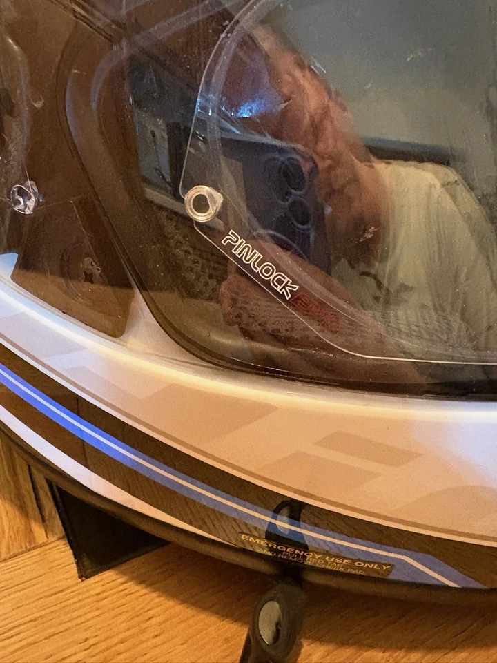 Shoei Gt Air Motorradhelm Gr. L mit Pinlock und Sonnenblende Weiß Blau Schwarz - Bild 2 von 4