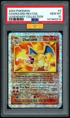 POP 1 MBA GOLD POKEMON LEGENDARY COLLECTION CHARIZARD REV. RARE #3 PSA 10