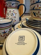 Bobby Flay Sevilla 19 piece set. Full set with pitcher, mugs, plates and bowls.