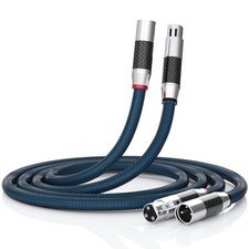 17AWG Audiophile XLR Cables OFC Silver Plated Pair Female to Male Balanced In...