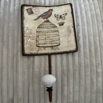 Vintage Decorative Bird Motif  Metal Wall Hook