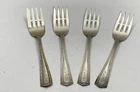 Gorham Lancaster Sterling Silver Ice Cream Fork Set 4 Piece 6" Monogrammed