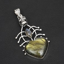 Labradorite Gemstone Ethnic Handmade Heart Pendant Jewelry Gift 3.04