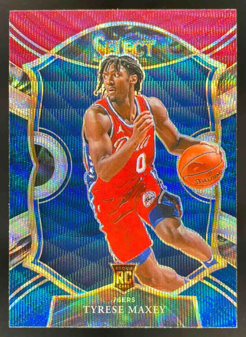 2020-21 Panini Select Tri Color Prizms #81 Tyrese Maxey RC Concourse