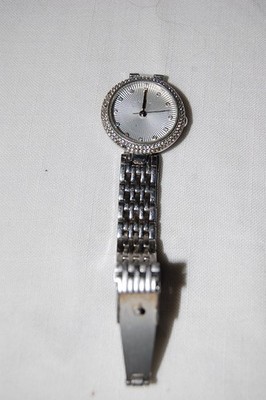 FOSSIL ES3345 WHITE SILVER FACE LADIES ROUND GLITZ CASUAL LADIES STEEL BRACELET