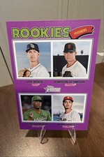 2026 Topps Heritage Purple Rookies Joe Rock, Carson Seymour, Elvis Alvarado #38