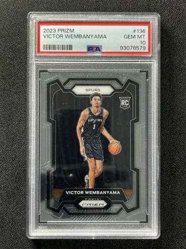 2023-24 Panini Prizm Victor Wembanyama #136 Base Rookie RC Spurs PSA 10 GEM MT