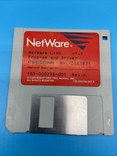 Vintage Novell NetWare Lite v1.1 Floppy Disk 3.5" Program  Driver - Untested