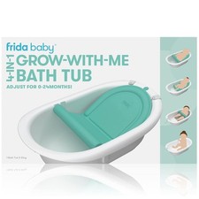 Frida Baby 4-in-1 Grow-with-Me Bathtub for Newborn to Toddler, Green, No-Slip, E