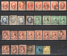 Etats-Unis lot de 30 timbres oblitéré à identifier majorité XIXe