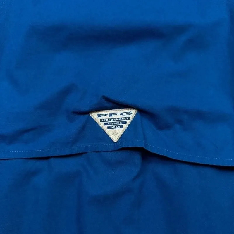 Columbia Performance Fishing Gear Shirt Large Men’s Blue Button Up Short Sleeve image 7
