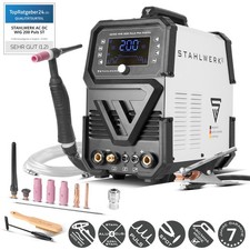 STAHLWERK Schweißgerät AC/DC WIG 200 Puls Pro Digital – ARC/MMA/E-Hand-Inverter