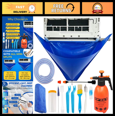 #ad Mini Split AC Cleaning Kit 2L High Pressure Sprayer Waterproof Cover amp; Tools $71.99