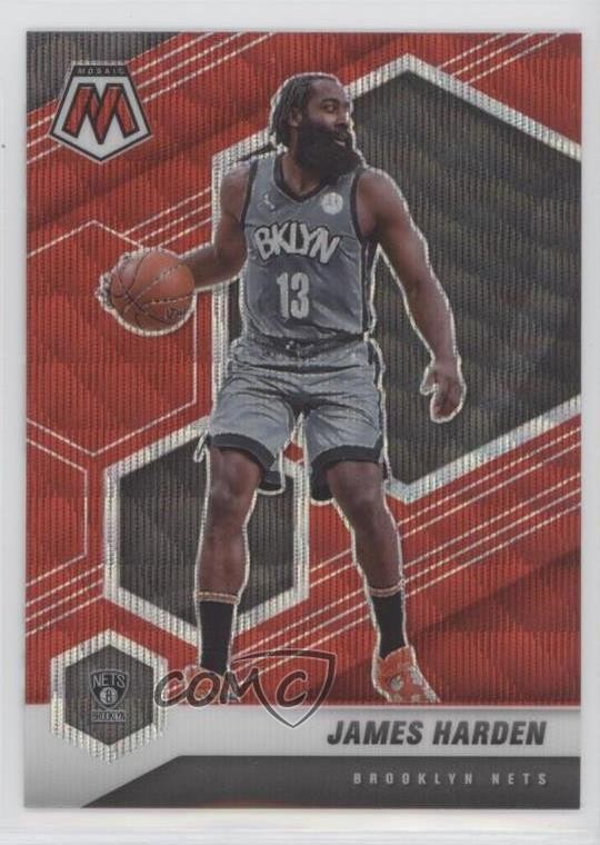 2020-21 Panini Mosaic Mosaic Red Wave Prizm James Harden #173 0s9t