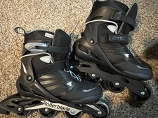 Rollerblade Zetrablade Men's Size 9 Inline Skates Black Silver GREAT CONDITION 