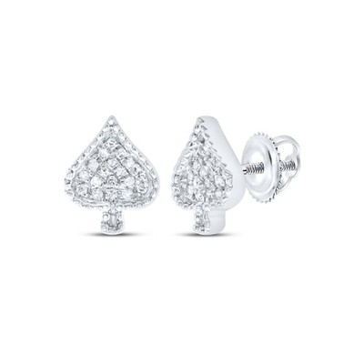 0,11 ctw natürliche Diamant Spaten Ohrstecker 10kt Weißgold