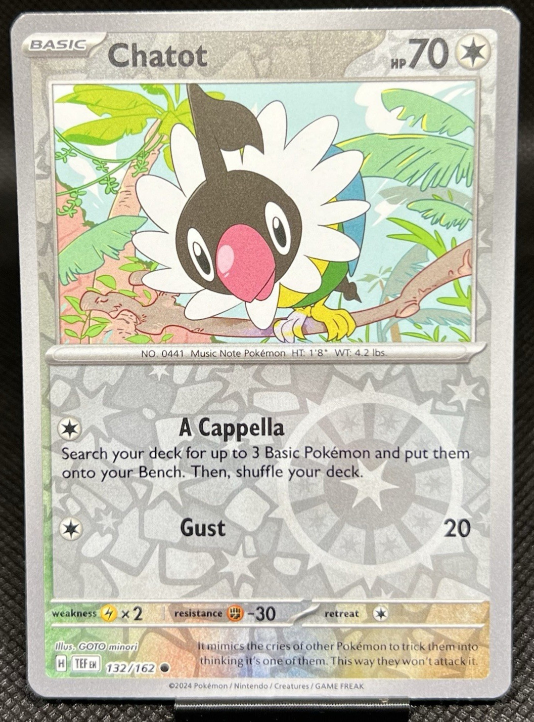 Chatot 132/162 Pokemon Reverse Holo Temporal Forces NM