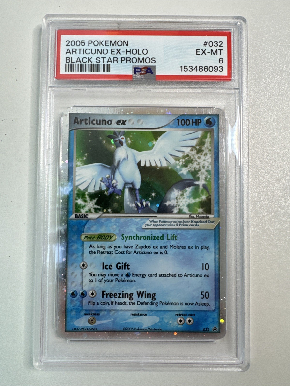 Pokemon 2005 Articuno EX #32 Black Star Promo Holo Card PSA