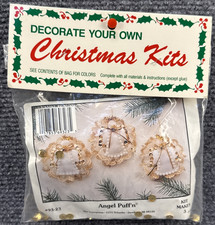 Vintage Christmas Craft Kit Angel Puff Ornament Sequins Merri Mac