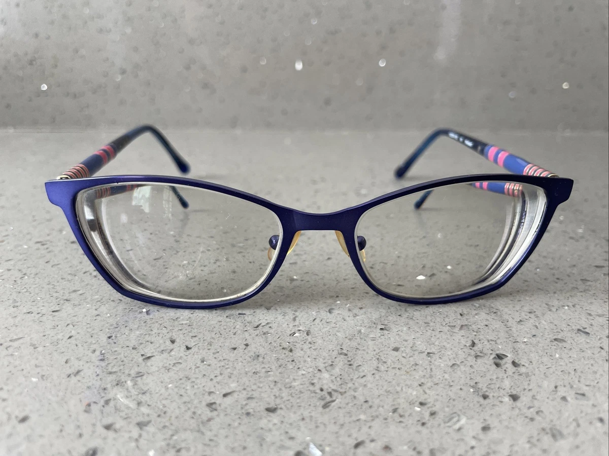 Lilly Pulitzer Blue Aqua Cat Eye Full Rim Eyeglass Frames w Case 48-17-135 s-l1200.jpg main image 2