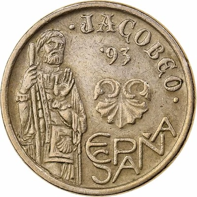 Espagne, Juan Carlos I, 5 Pesetas, 1993, Madrid, Bronze-Aluminium, TTB, KM:919 - Photo 1/2