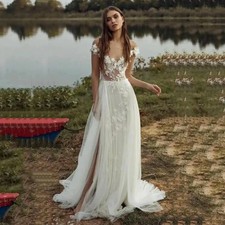 Glamorous Wedding Dresses Women Robes Sexy Bridal Gowns Lace Appliques Tulle