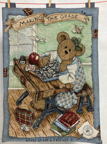 Vintage French Beautiful Boyd's Bears Scene Wall Hanging Tapestry 90x65 cm