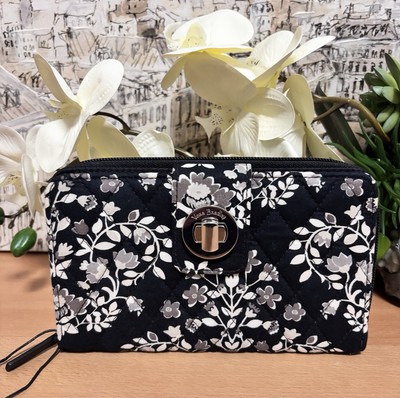 Vera Bradley Signature Turn Lock Wallet Zip Around Floral On  - Main Image