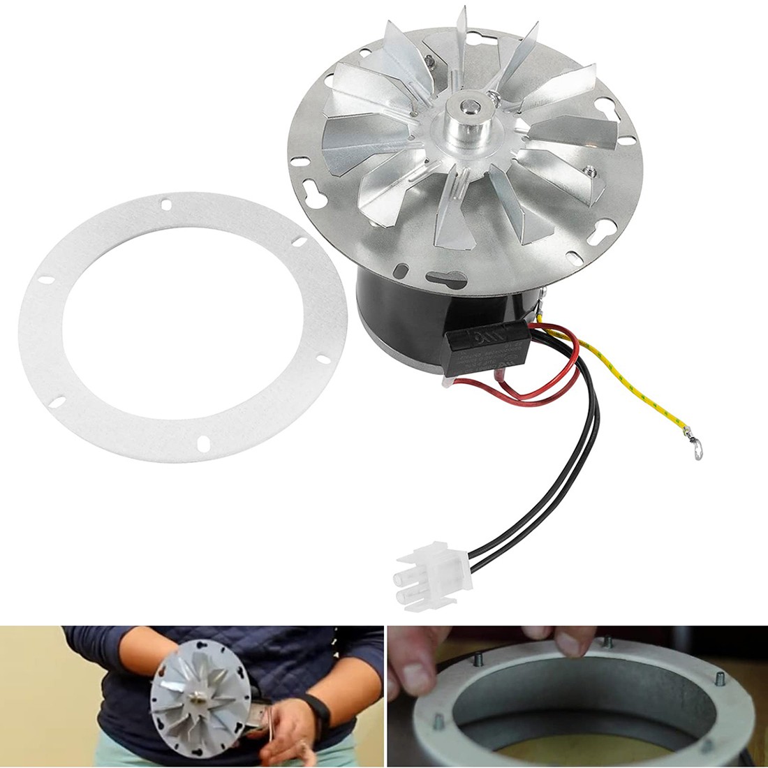 Pellet Stove Combustion Blower Motor and Impeller Blade for Whitfield 12056010