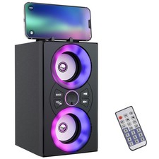 Portable Bluetooth Speaker with TWS, Lights, Remote Control and Phone Holder,...
