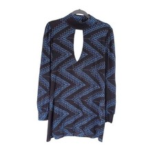 Flynn Skye (Revolve) Black & Blue Sexy Embroidered Leah Dress, Size Medium