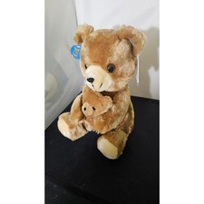 RARE 1977 R Dakin Mama and Baby Bear Plush Stuffed Toy 10" Nature Babies 77